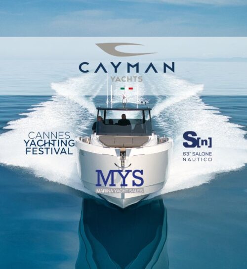 Prenota una visita a bordo con MYS ai Saloni Internazionali di Cannes e Genova 2023, scopri la magia di Cayman Yachts 