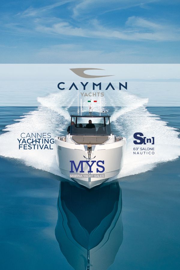 Prenota una visita a bordo con MYS ai Saloni Internazionali di Cannes e Genova 2023, scopri la magia di Cayman Yachts 